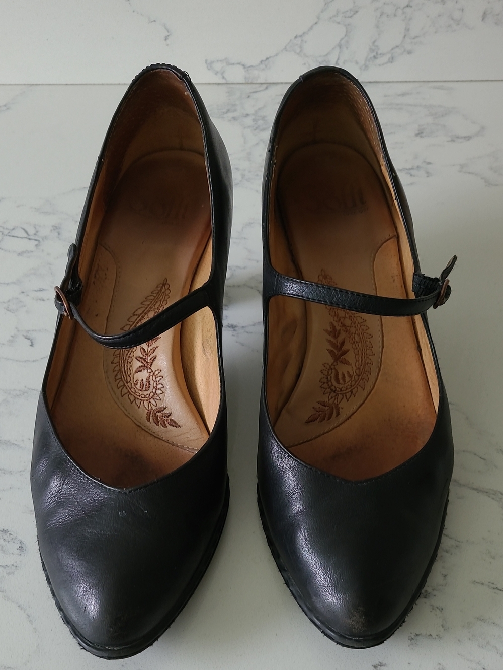 Black Mary Jane Heels with Cushioned Insole